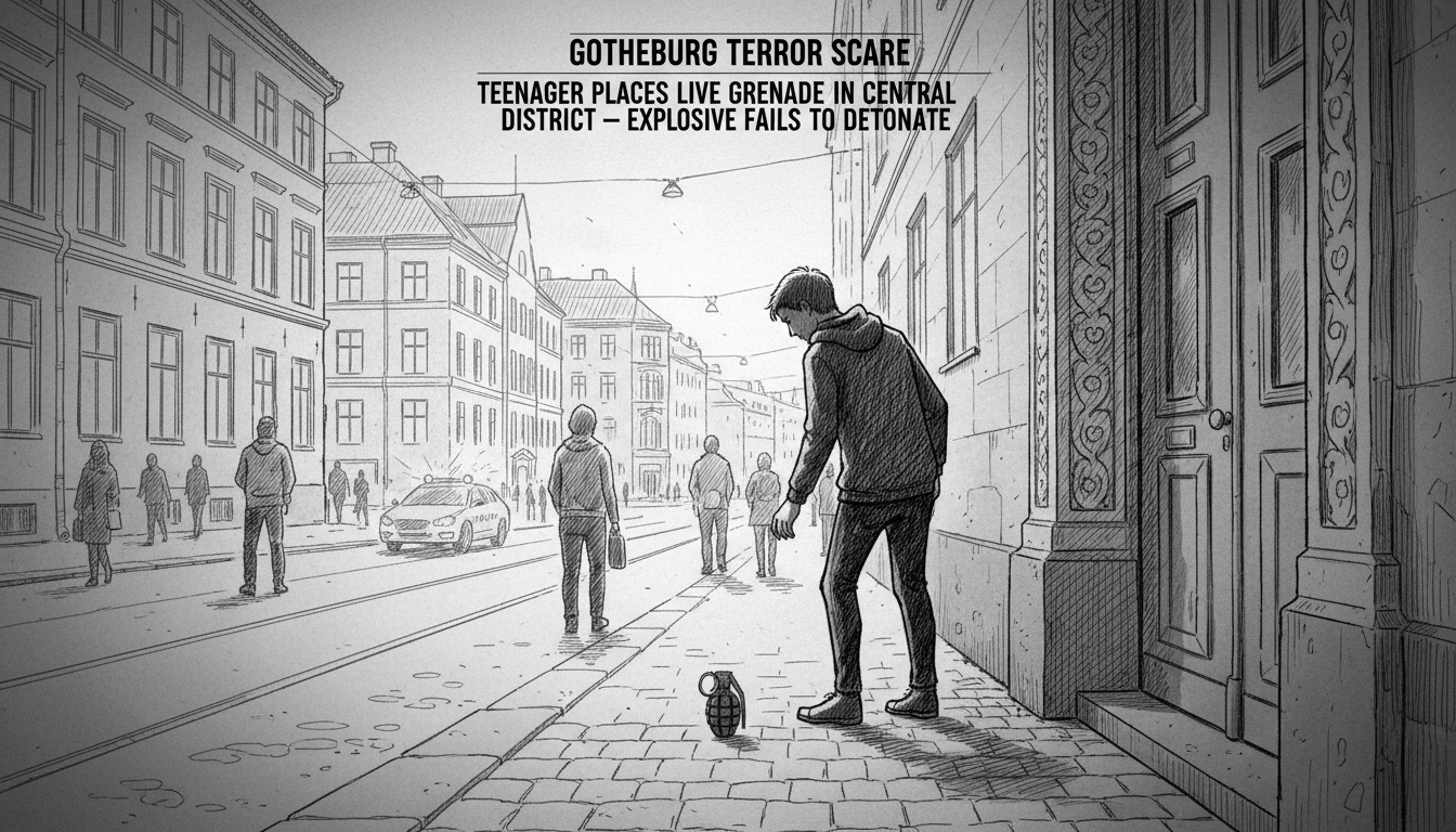 Teenager Places Live Grenade in Central Gothenburg District