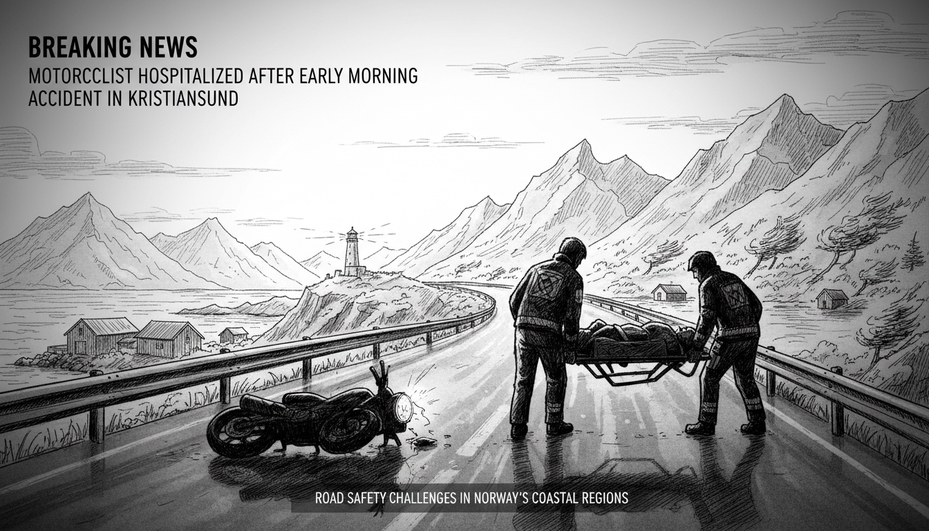 Motorcyclist Hospitalized After Early Morning Accident in Kristiansund