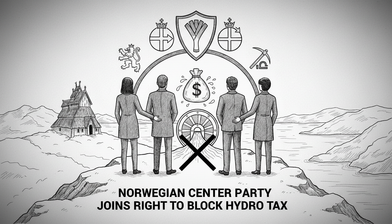 Norwegian Center Party joins right-wing coalition to block small hydropower tax