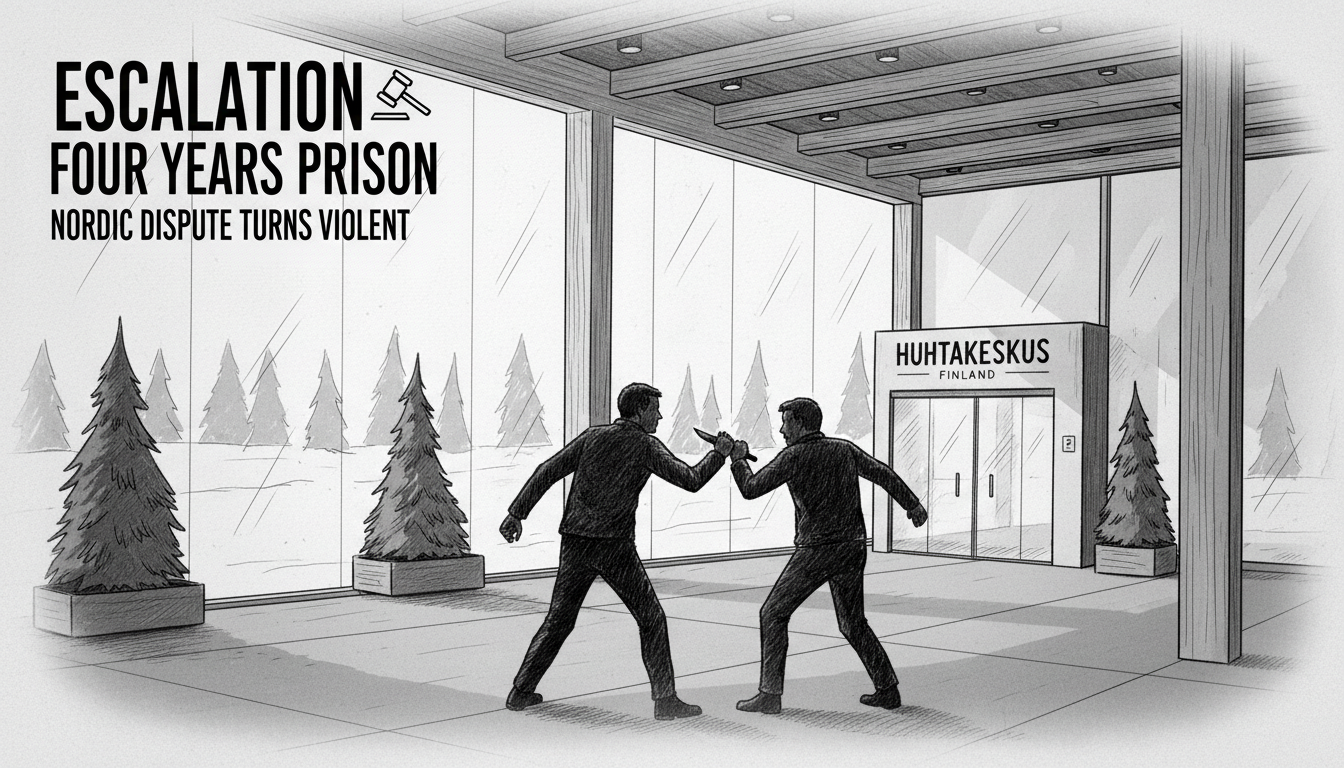 Man sentenced to prison for stabbing during dispute at Finnish shopping center