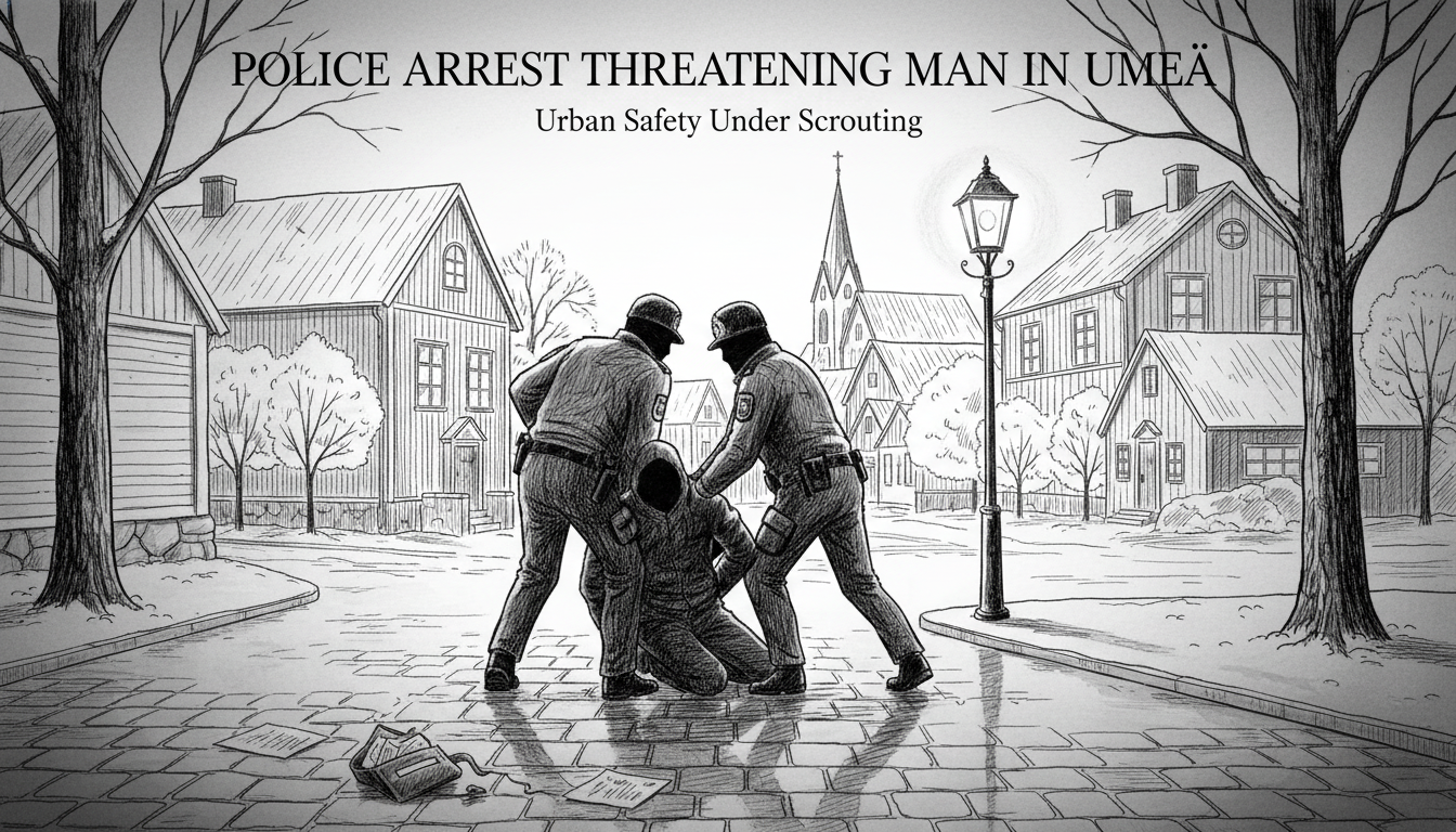 Police Arrest Threatening Man in Umeå City Center