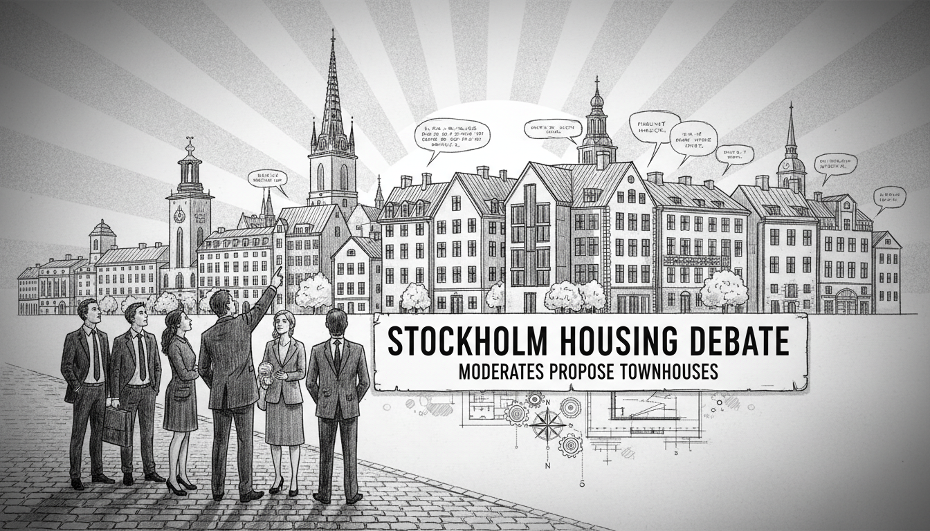 Stockholm Moderates Propose Townhouses in City Center Housing Debate