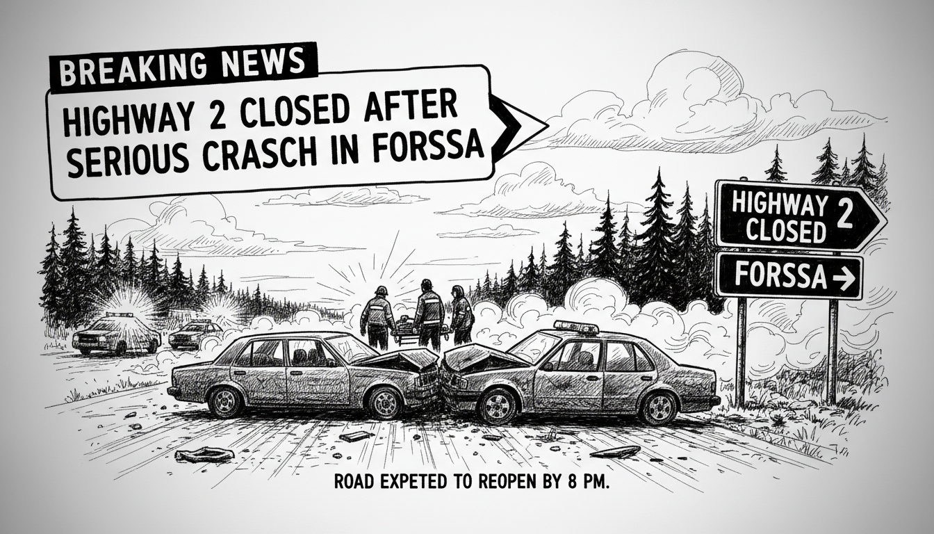 Highway 2 Closed After Serious Crash in Forssa