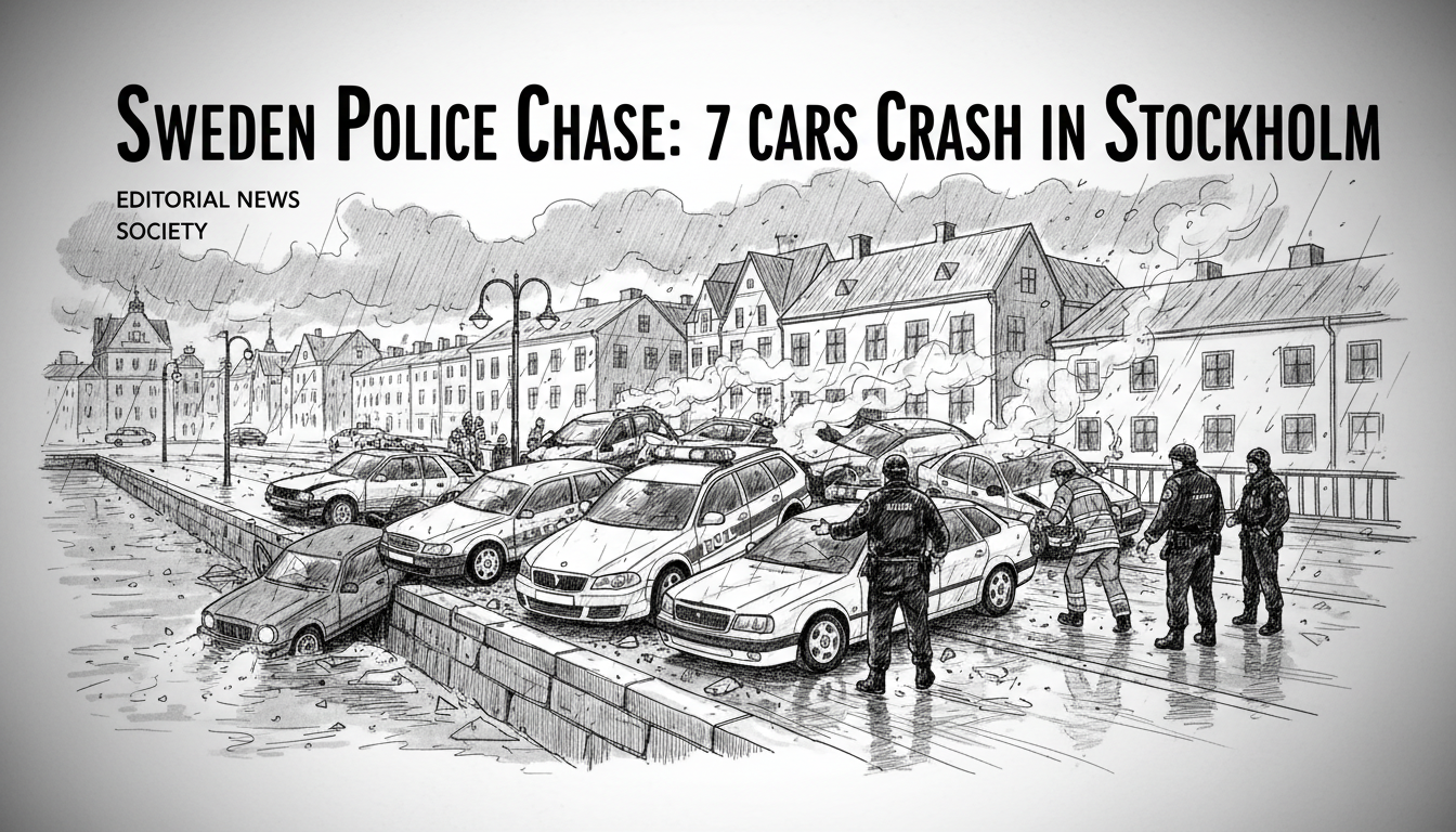Sweden Police Chase: 7 Cars Crashed in Stockholm