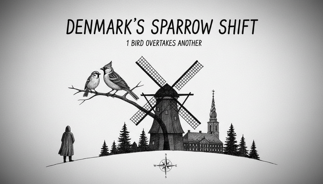 Denmark's Sparrow Shift: 1 Bird Overtakes Another