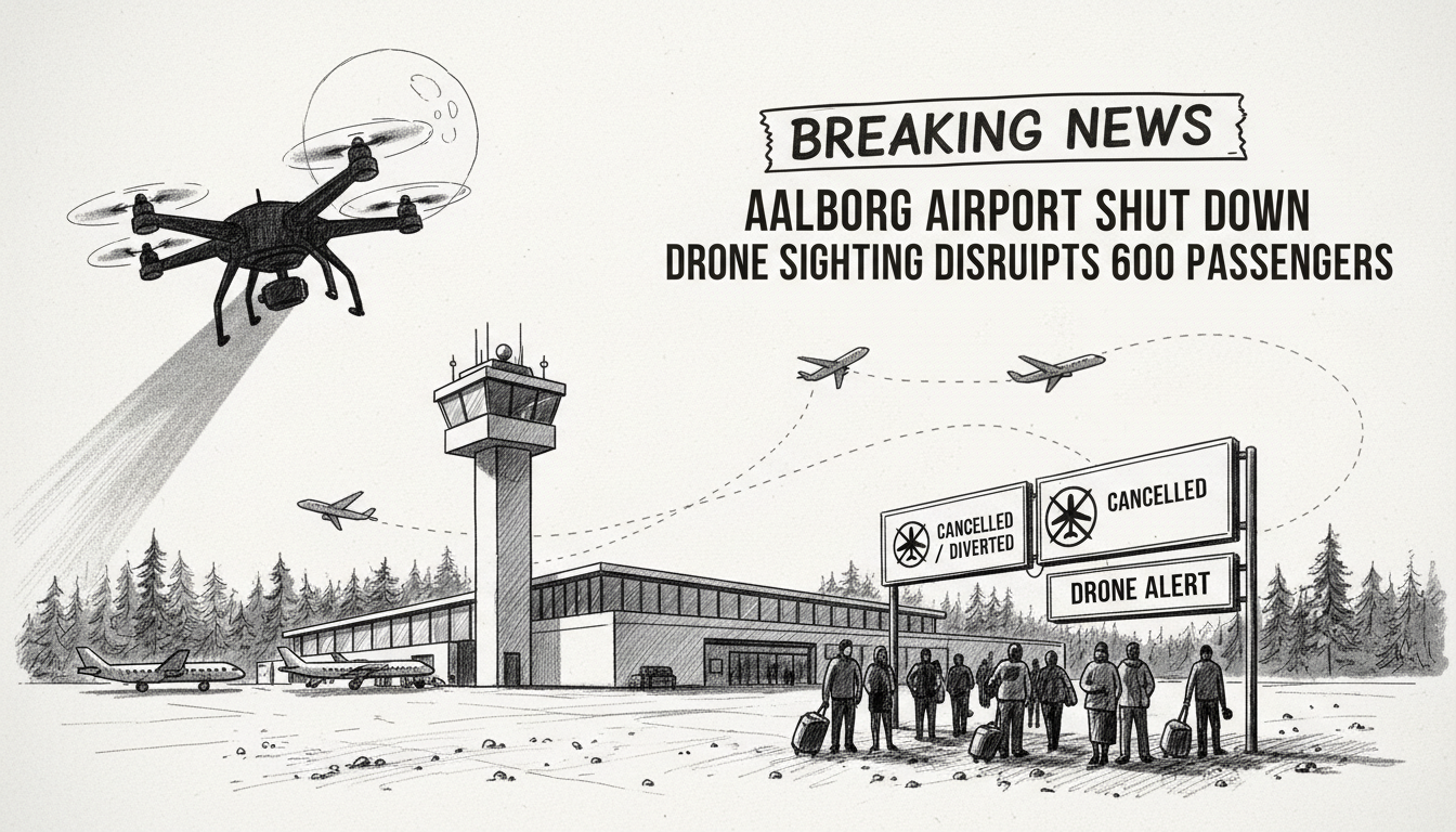 Drone Sighting Shuts Down Aalborg Airport, Disrupts 600 Passengers