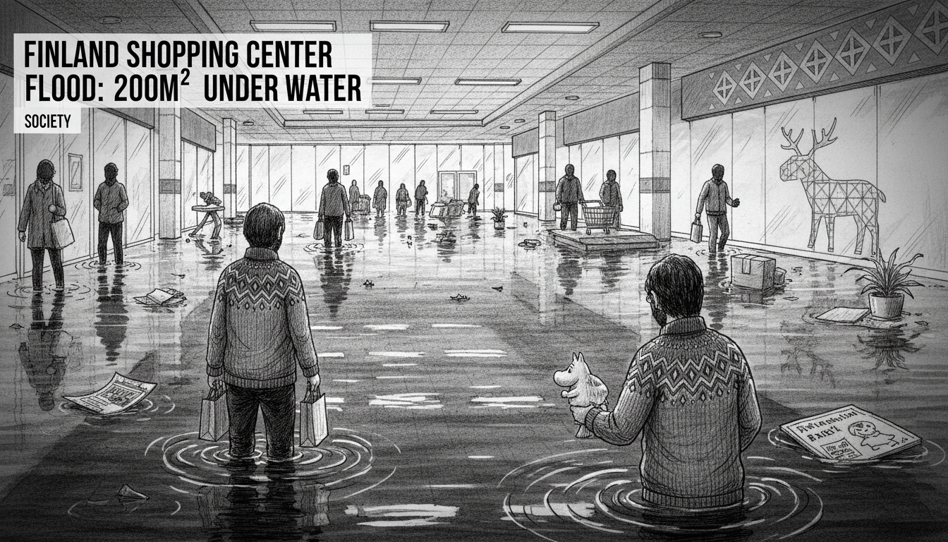 Finland Shopping Center Flood: 200m² Under Water