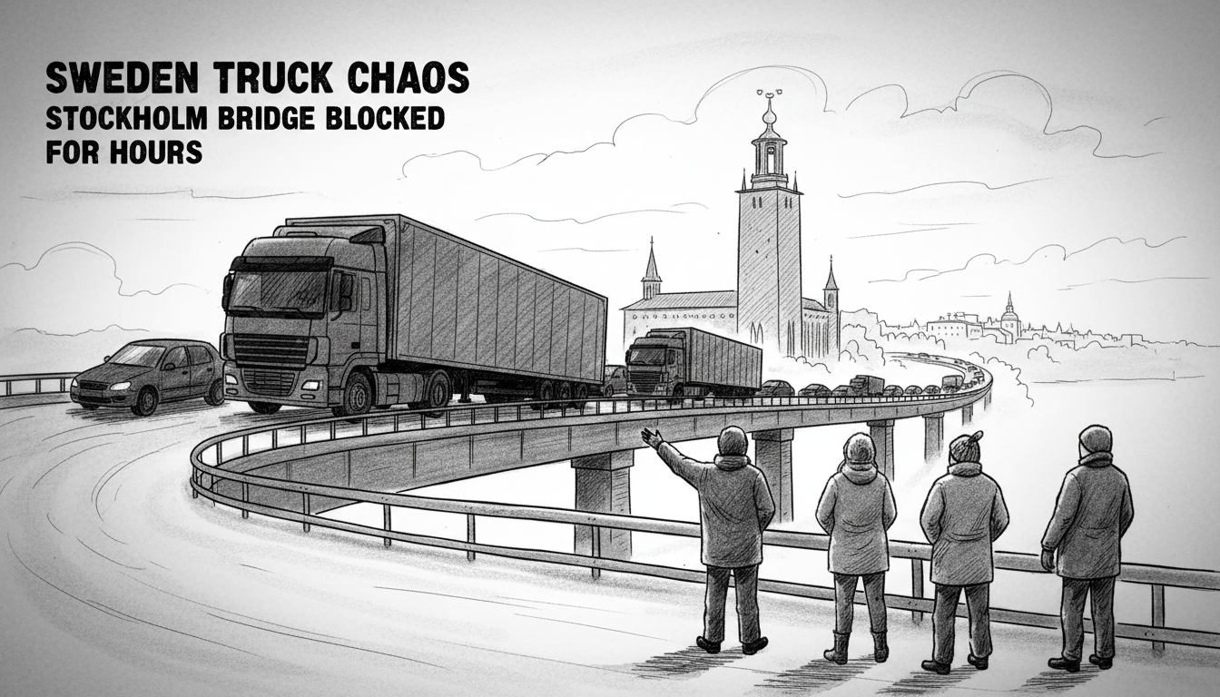 Sweden Truck Chaos: Stockholm Bridge Blocked for Hours