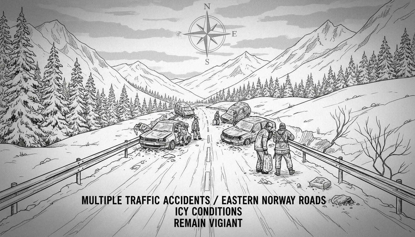 Multiple Traffic Accidents Reported on Eastern Norway Roads Due to Icy Conditions