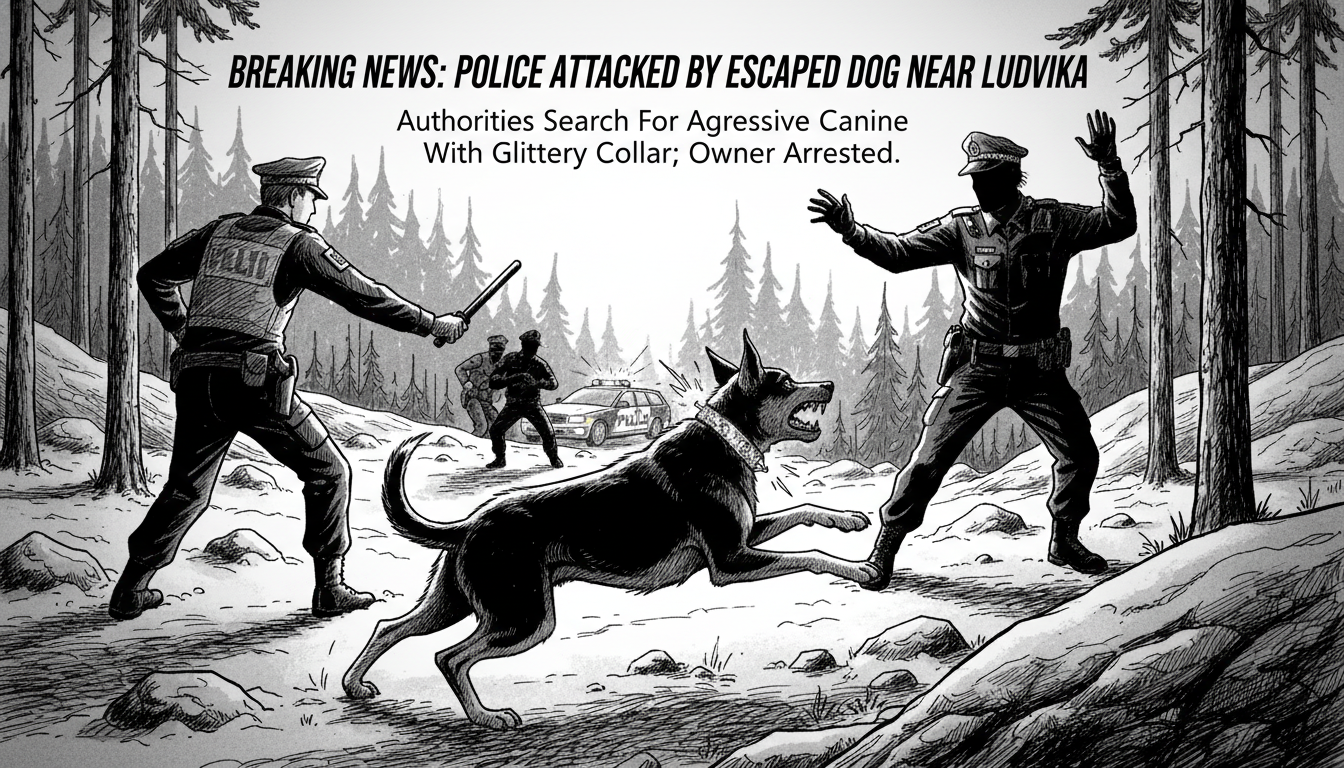 Police Attacked by Dog That Escaped Near Ludvika