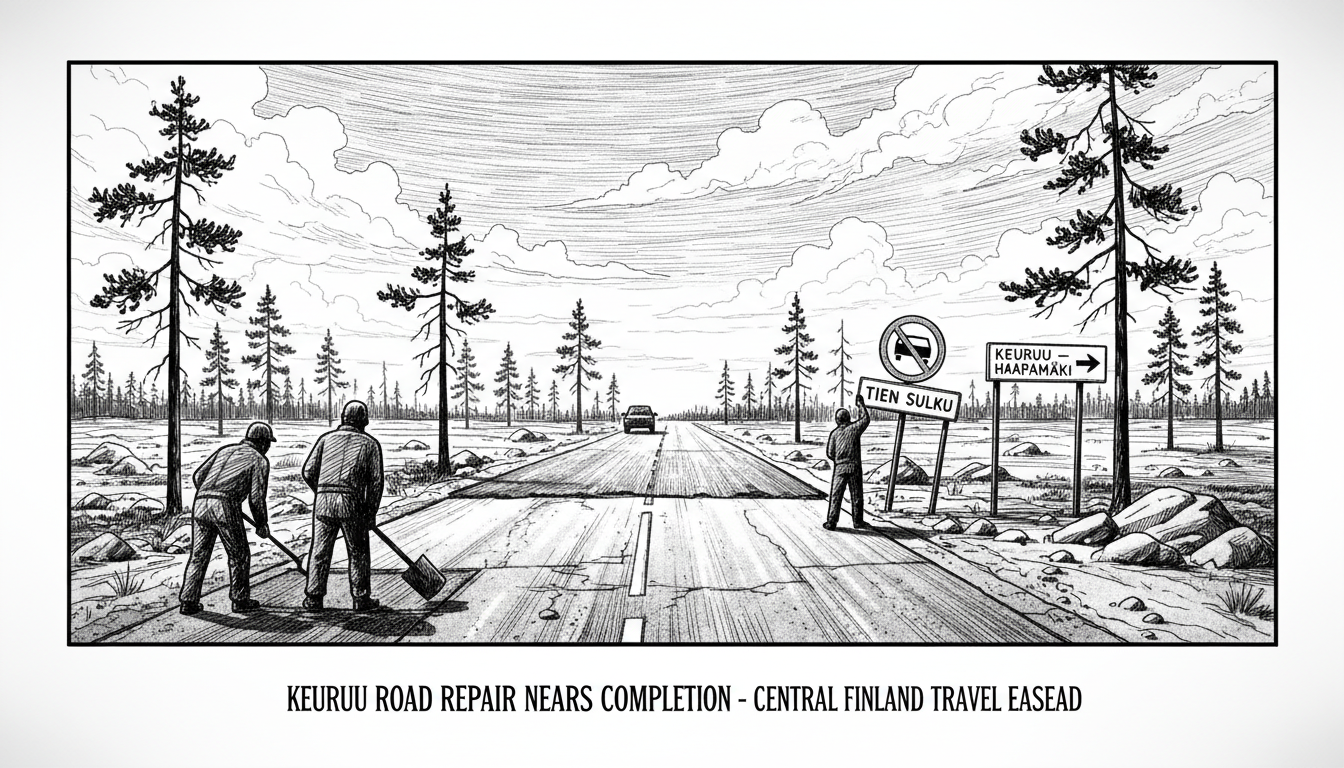 Collapsed Road Section in Keuruu Nears Completion