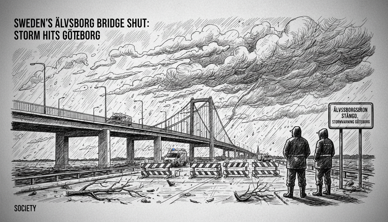 Sweden's Älvsborg Bridge Shut: Storm Hits Göteborg