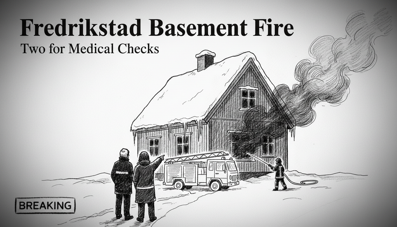 Fredrikstad Basement Fire Sends Two for Medical Checks