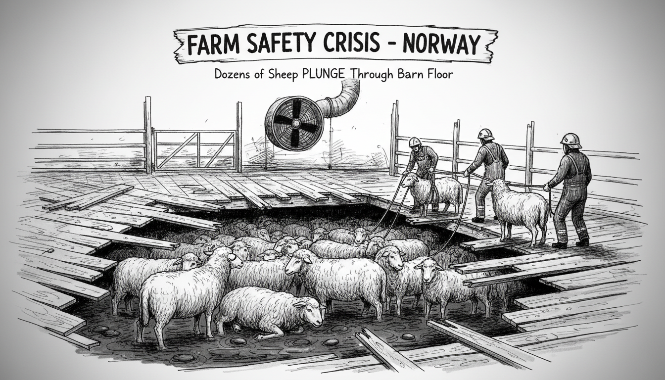 Dozens of Sheep Fall Through Barn Floor in Central Norway