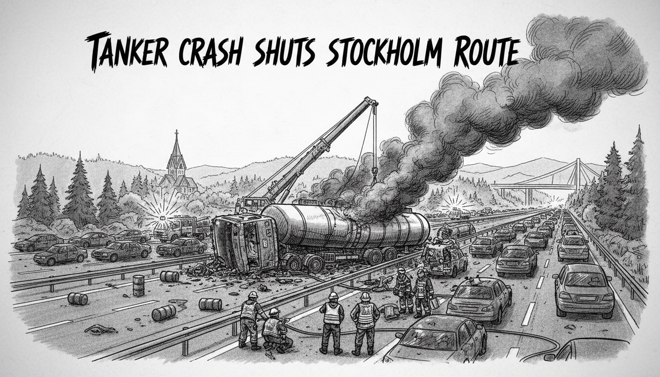 Tanker Truck Crash Closes Key Stockholm Commuter Route