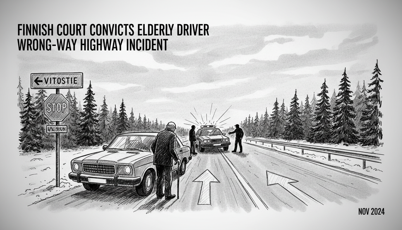 Finnish Court Convicts Elderly Driver for Wrong-Way Highway Incident