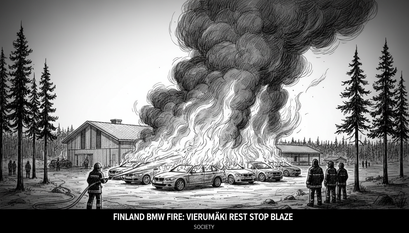 Finland BMW Fire: Vierumäki Rest Stop Blaze