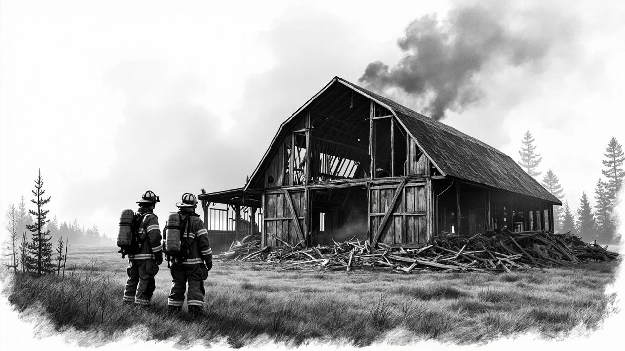 Finland Barn Fire: Kouvola Blaze Destroys Building