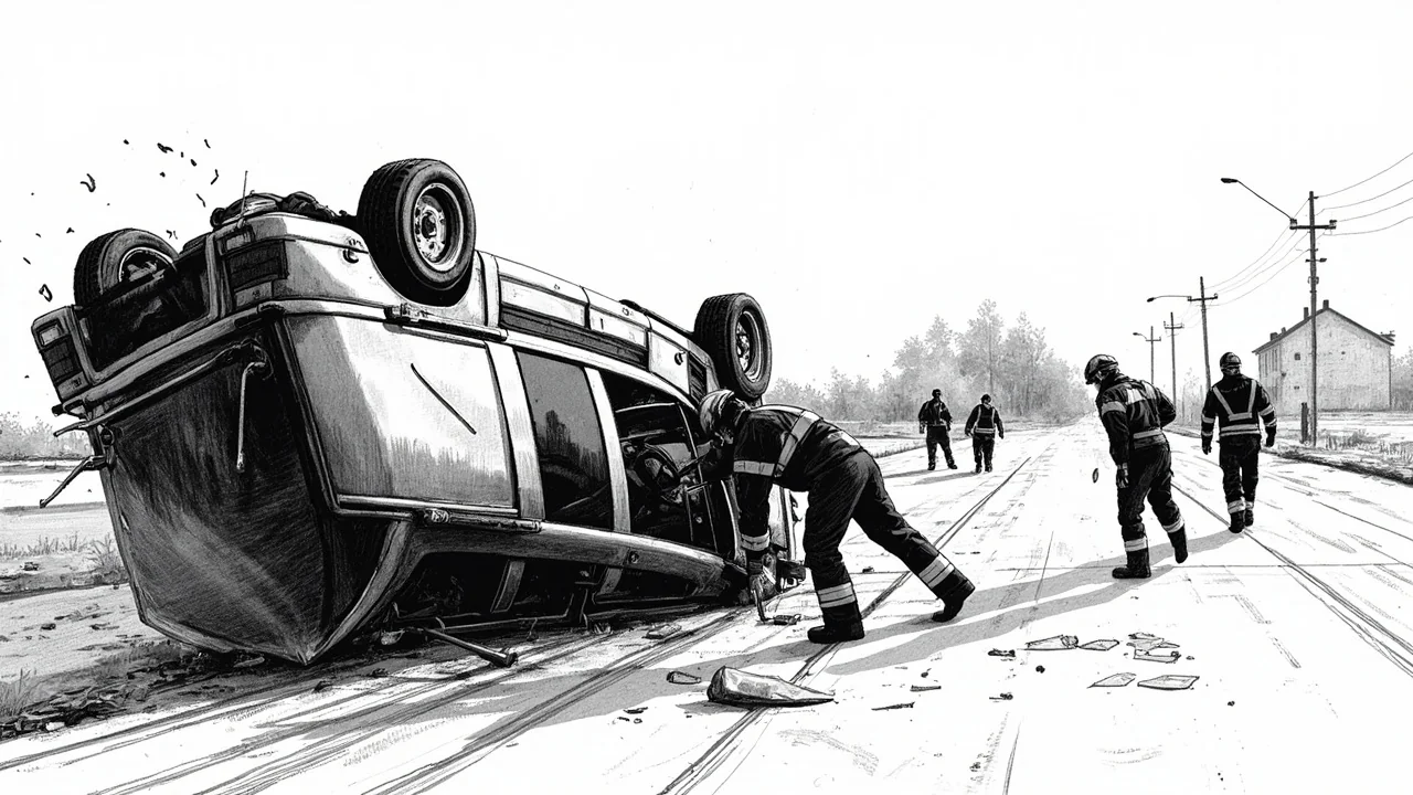 Denmark Car Accident: Driver Rescued from Overturned Vehicle