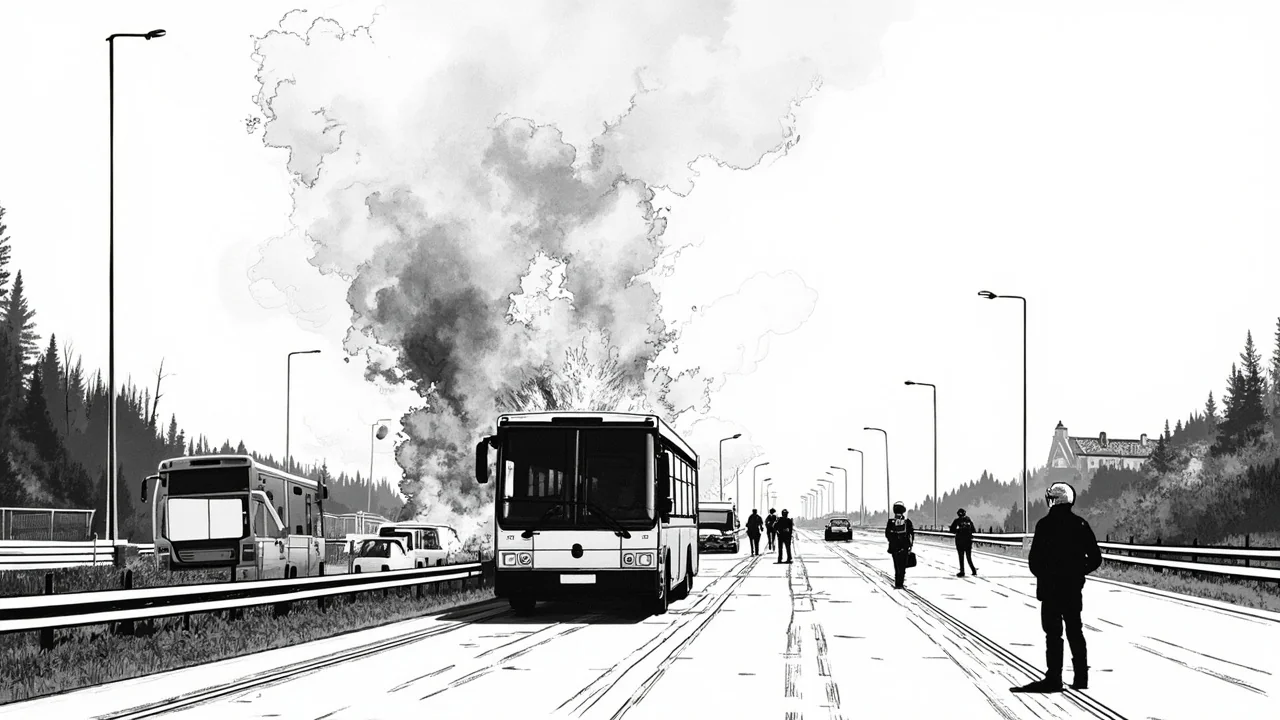 Norway E18 Bus Fire Halts Oslo Traffic
