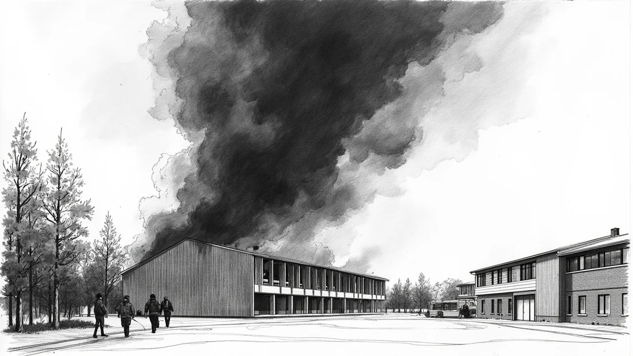 Sports Hall Fire Threatens School in Tumba