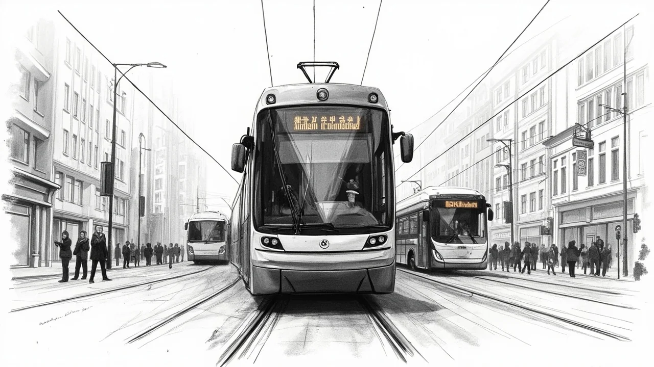 Norway Bus Blocks Tram: Trondheim Traffic Snarl