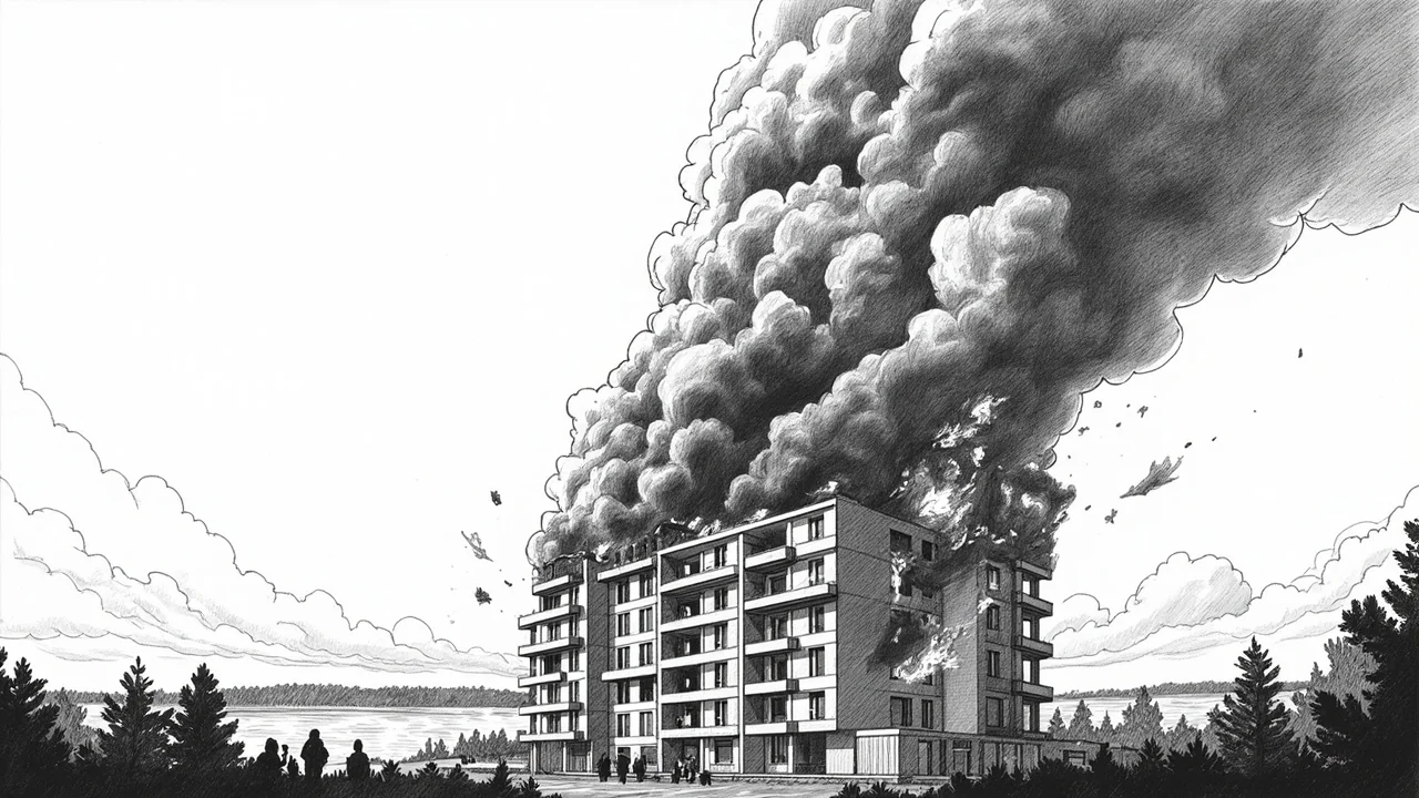Massive Fire Engulfs Helsinki Apartment Building in Kalasatama