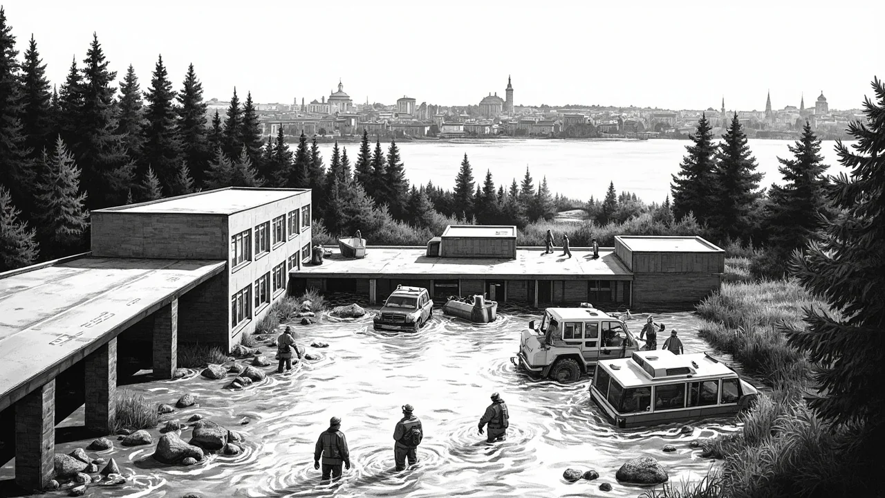 Water Floods Commercial Basement in Laukaa, Cause Unknown