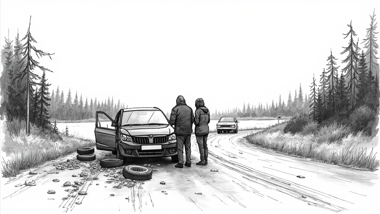 Gravel on Roads Bursts 8 Tires in Kärkölä
