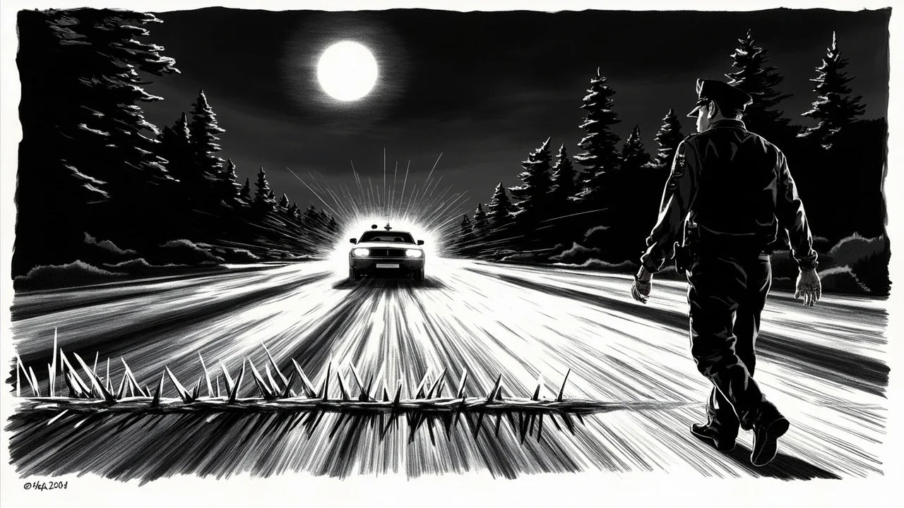 Norway Police Chase Ends With Spike Strip