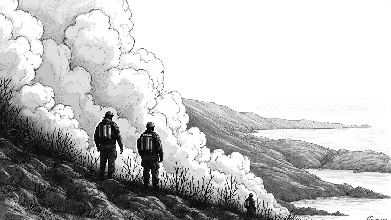 Police Contain Forest Fire in Fitjar, Norway