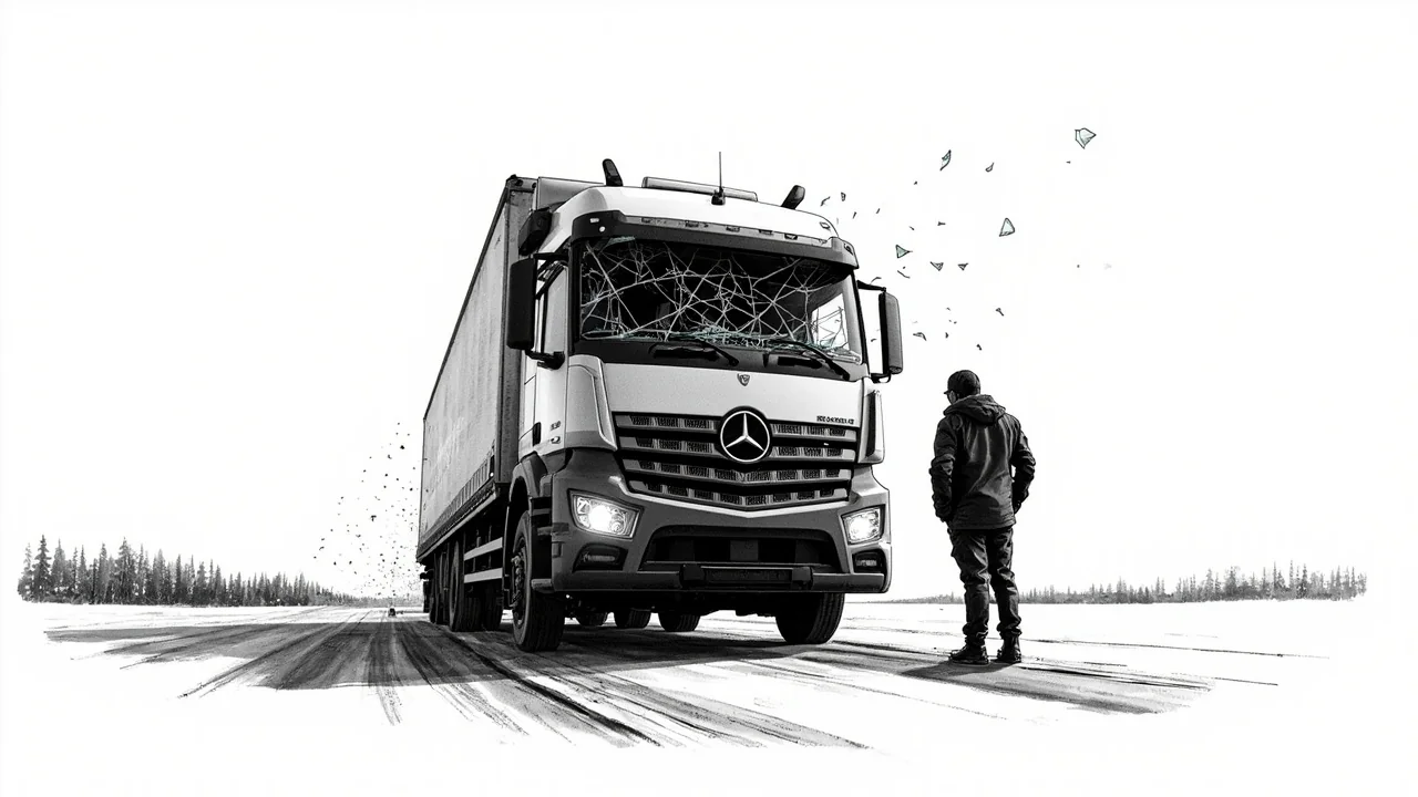 Norway Truck Driver Faces Charges: 1 Shattered Windshield