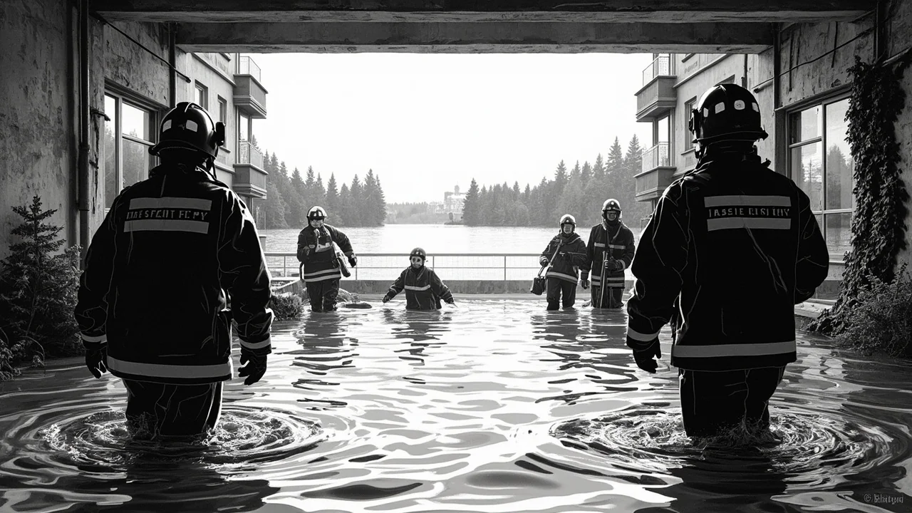 Pipe Burst Floods Apartment Building Basement in Äänekoski