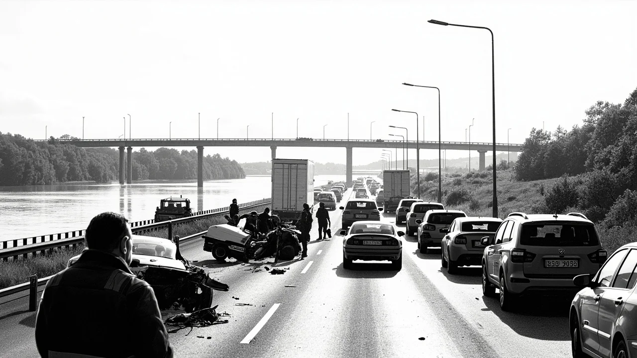 Two Crashes Cause Kilometer-Long Traffic Jam on E45 Near Aalborg