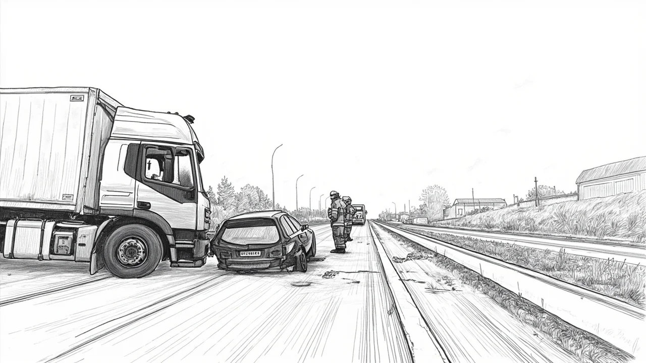 E45 Closed Near Trollhättan After Truck and Car Collide