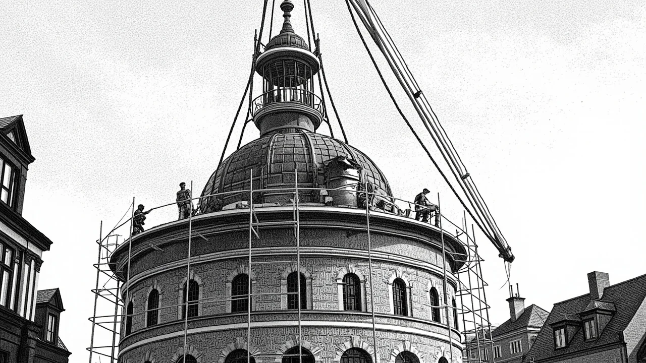 Denmark's Iconic Round Tower Dome Removed for Restoration