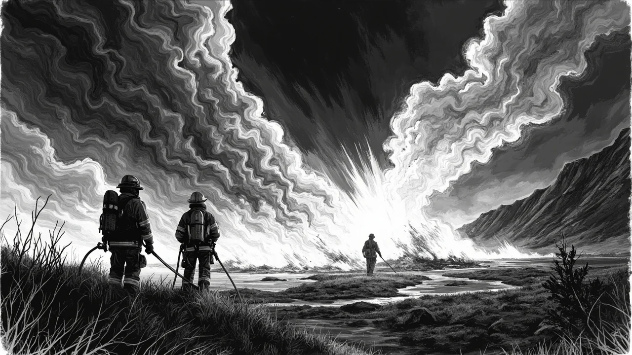 Fitjar Fire Crews Battle Blaze Through the Night