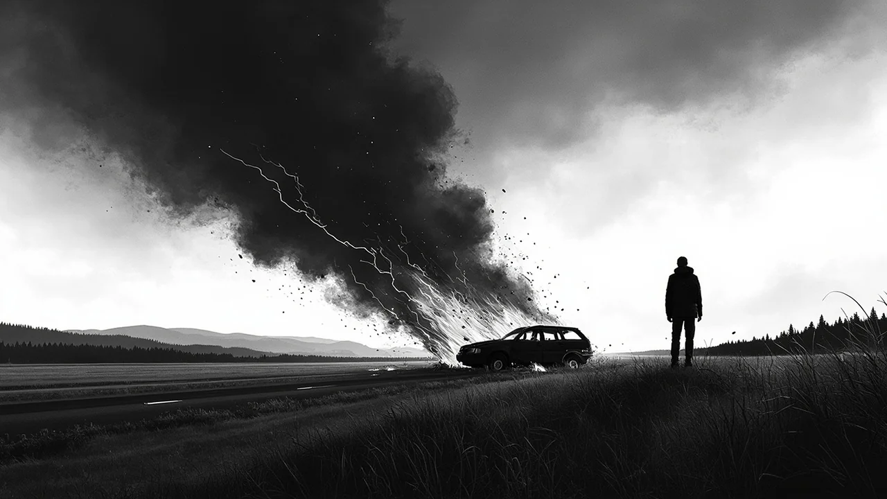 Finland Highway 12 Car Fire: Driver Unharmed