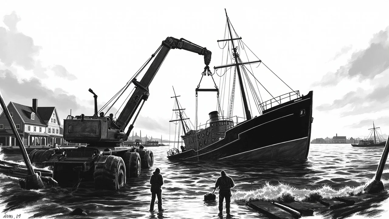 Denmark Removes Sunken Cutter After 5 Months of Harbor Blight