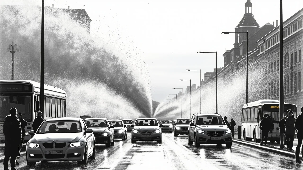 Oslo Water Main Break Stops Traffic