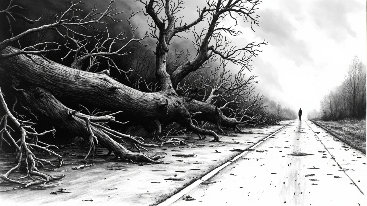 Storm Gusts Fell Trees on Two Danish Motorways