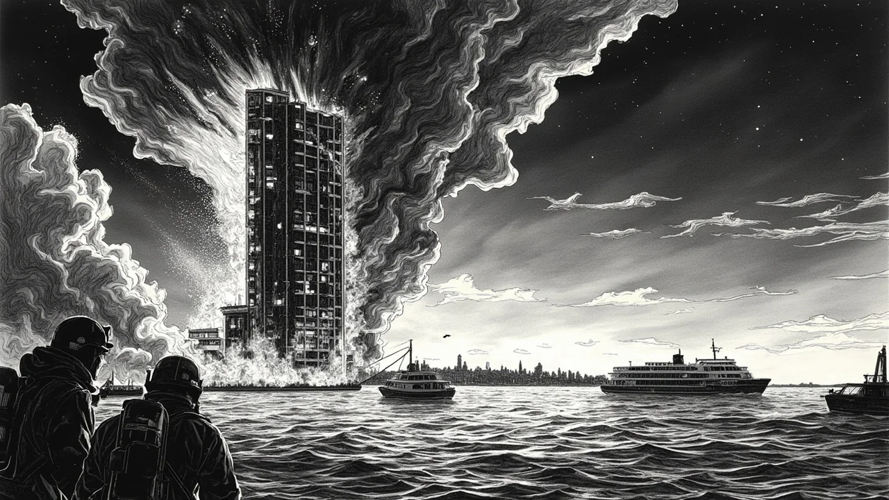 High-Rise Fire Spreads in Stockholm Suburb, Ferry Services Disrupted by Storm