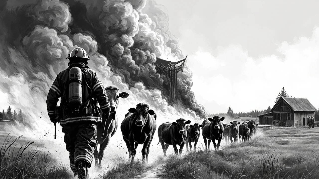 Norway Barn Fire: 100 Cattle Rescued in Midnight Blaze