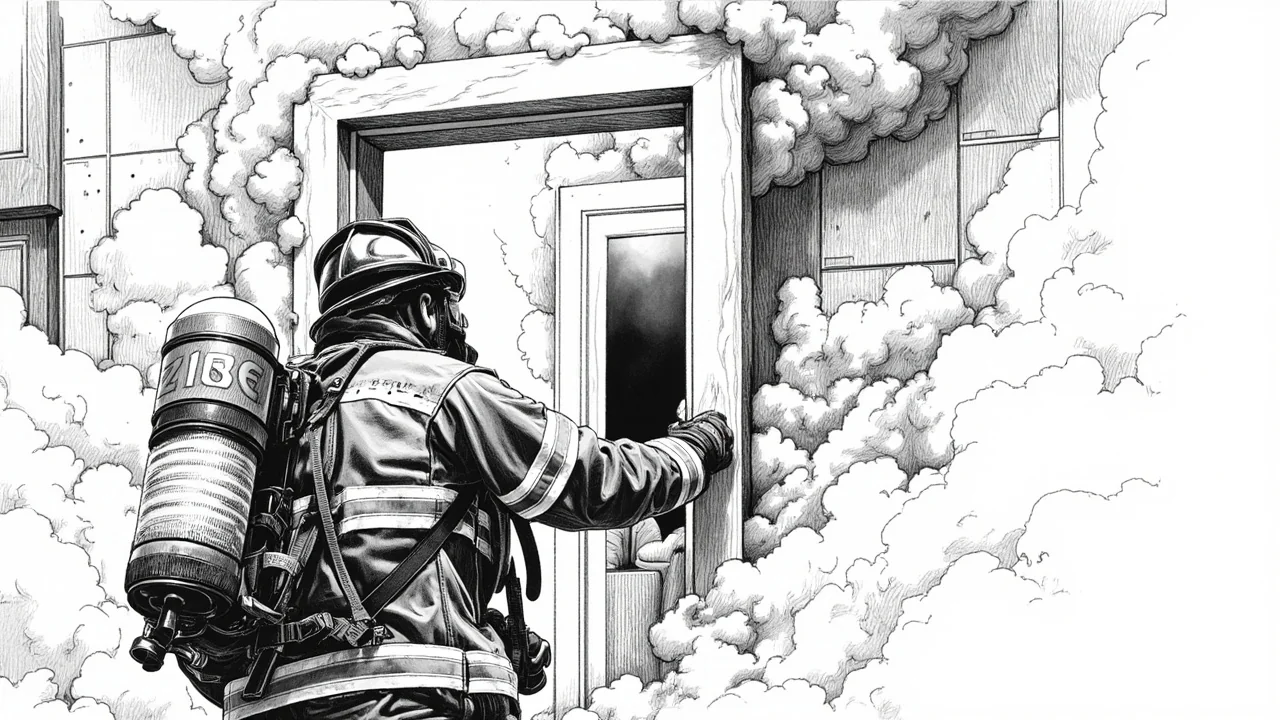 Fire Crew Forces Door to Rescue Man Locked in Burning Building Toilet