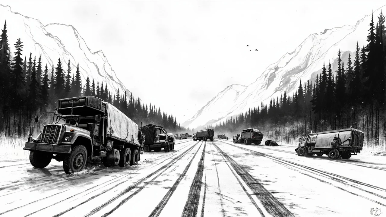 Norway Snow Chaos: 13 Vehicles Crash, Military Trucks Skid