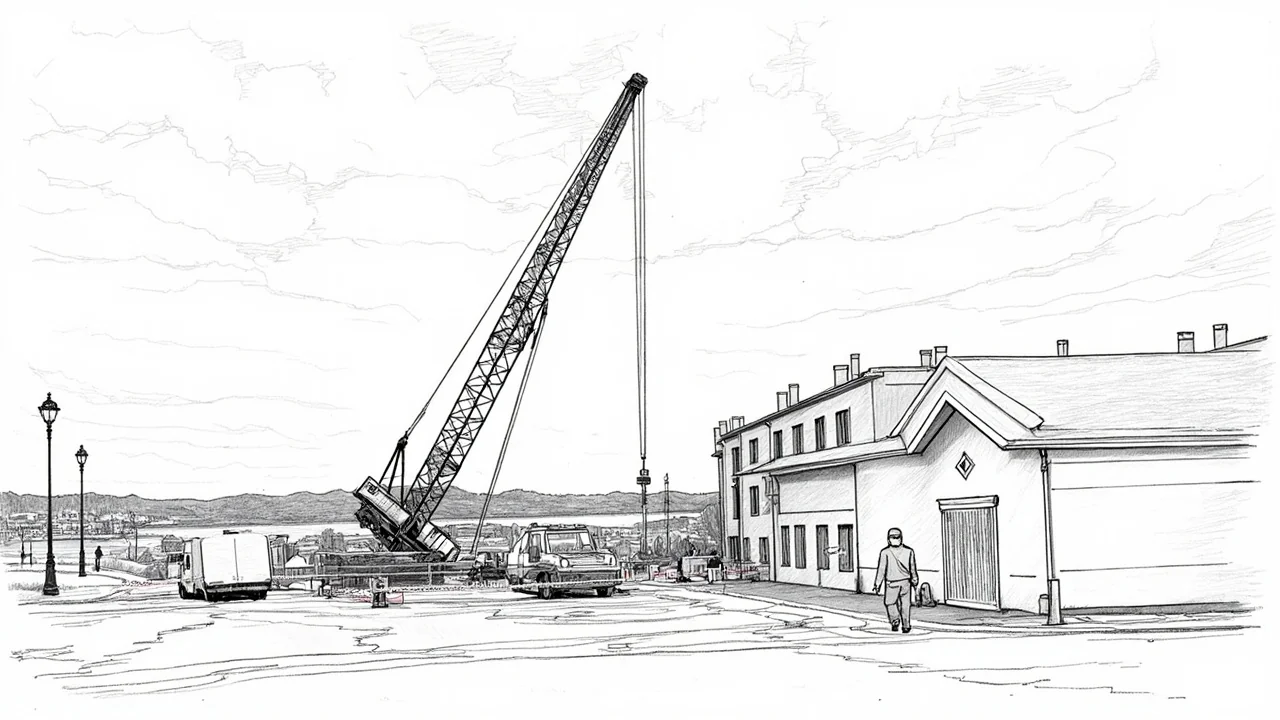 Oslo Crane Tilts, Adjacent Building Evacuated