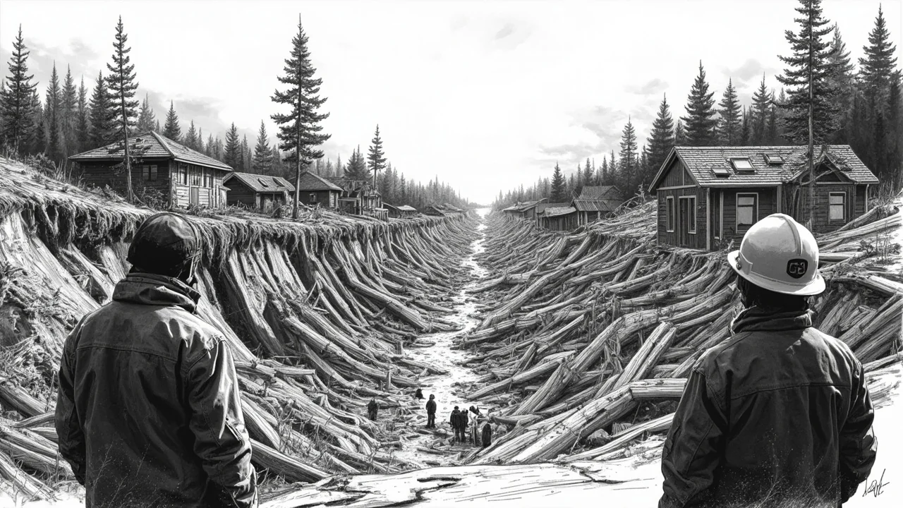 Landslide Destroys Barn on Hisingen Island in Sweden