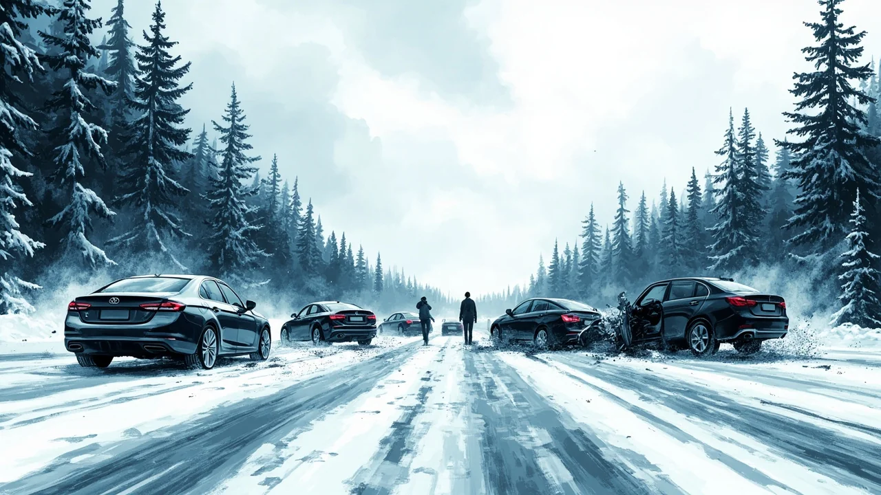 Norway E18 Chaos: 4 Crashes as Road 'Like Curling Rink'