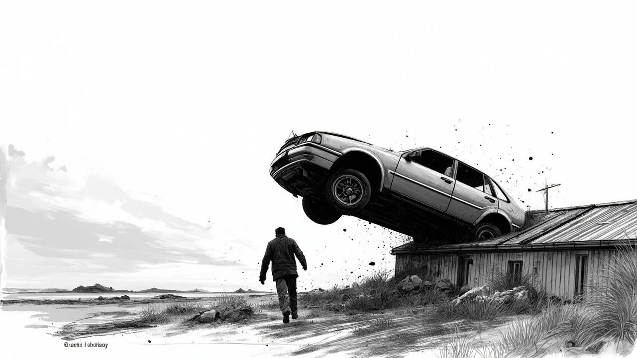 Norway Karmøy Crash: 1 Car on Roof, Driver Flees