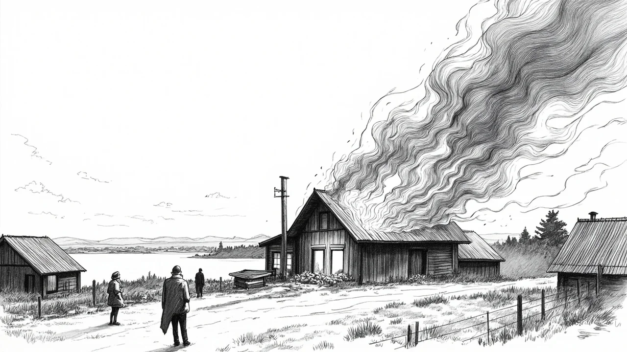 House Fire in Sigdal Sends Flames Meters Above Roof